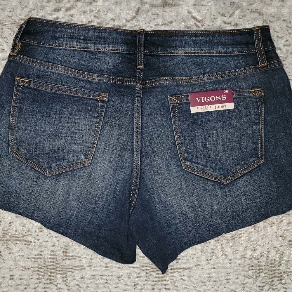 Vigoss Marley Mid Rise Denim Jean Waist Short Size 29 - Picture 4 of 7